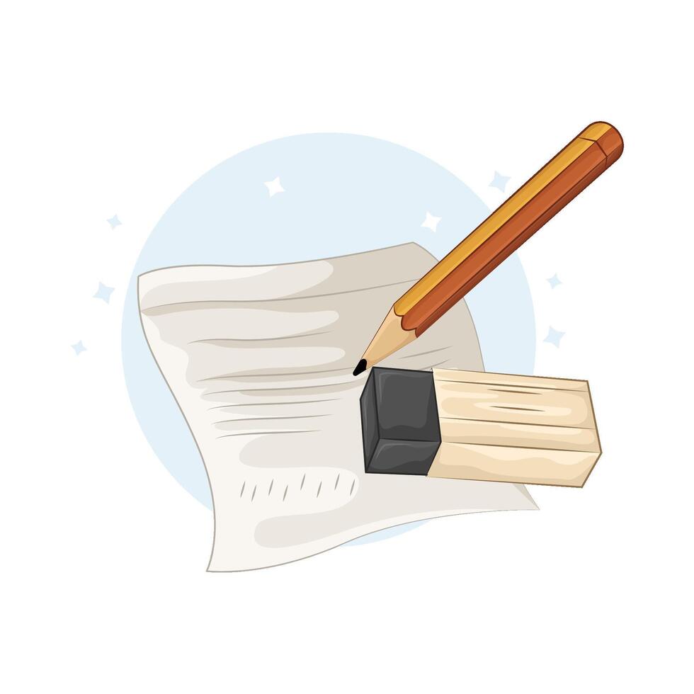 Illustration of pencil and eraser vector