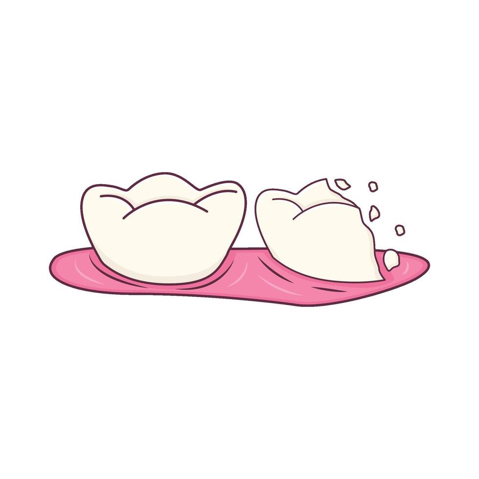 Illustration of broken tooth vector