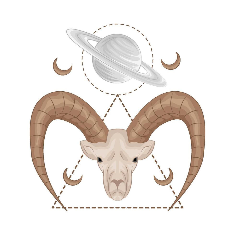 ilustración de Capricornio zodíaco vector