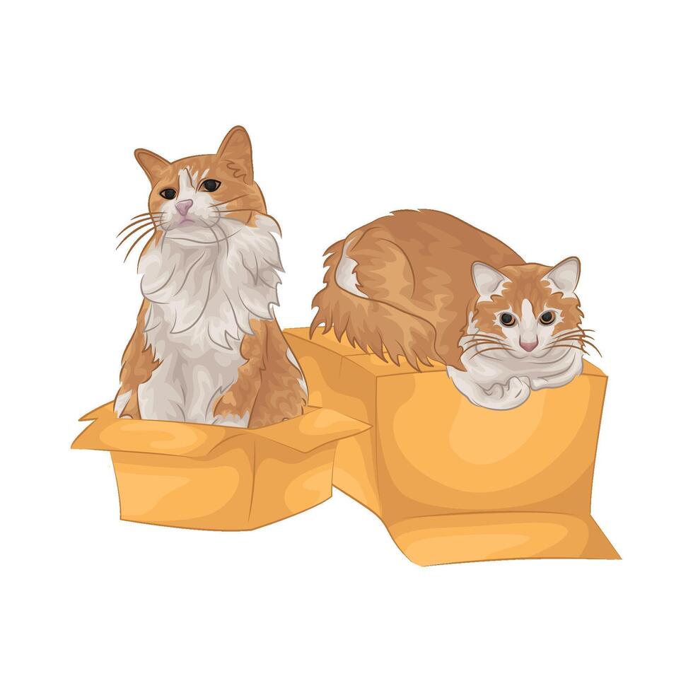 Illustration of two cats vector
