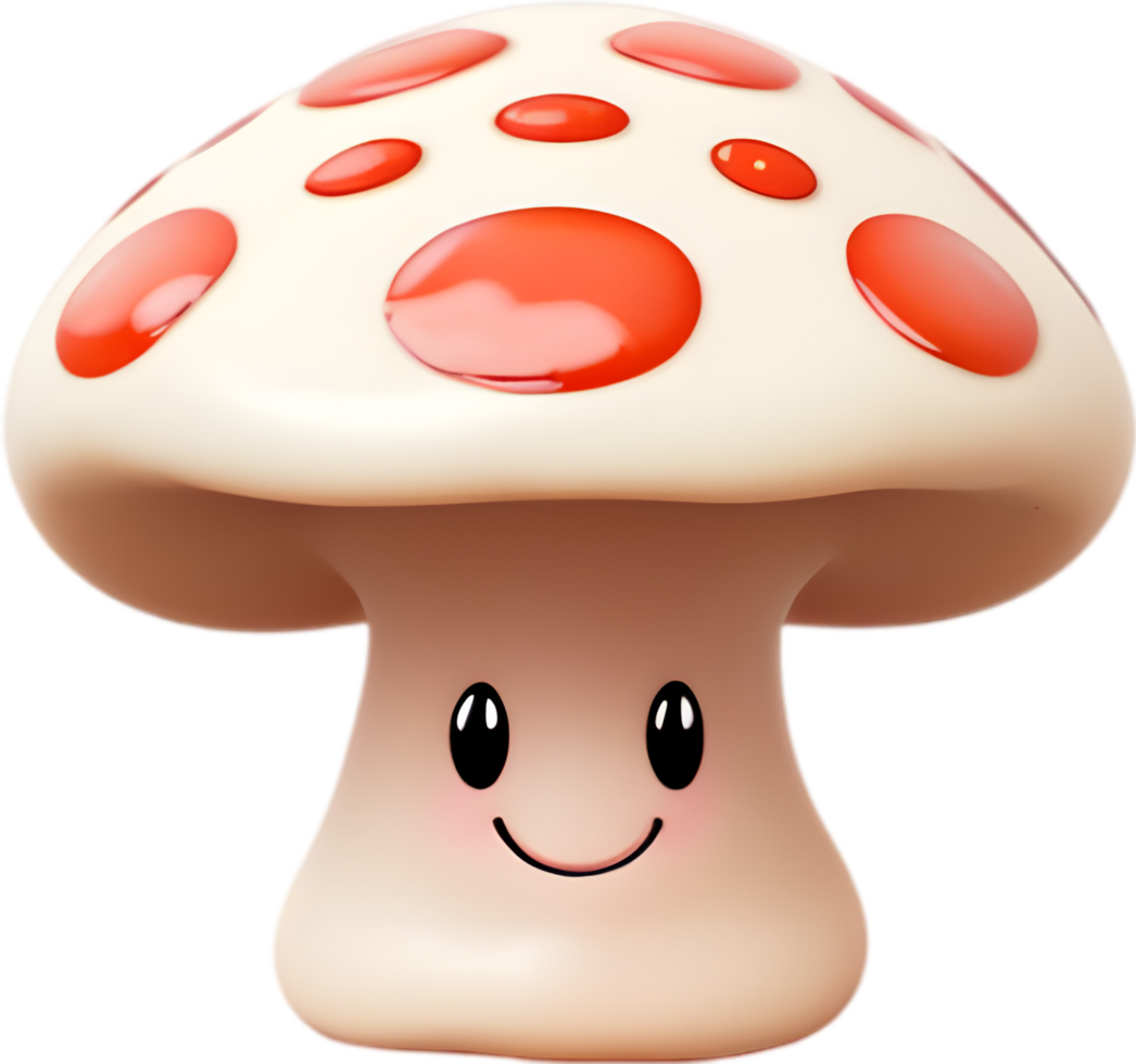 AI generated Cute Cartoon Mushroom icon png