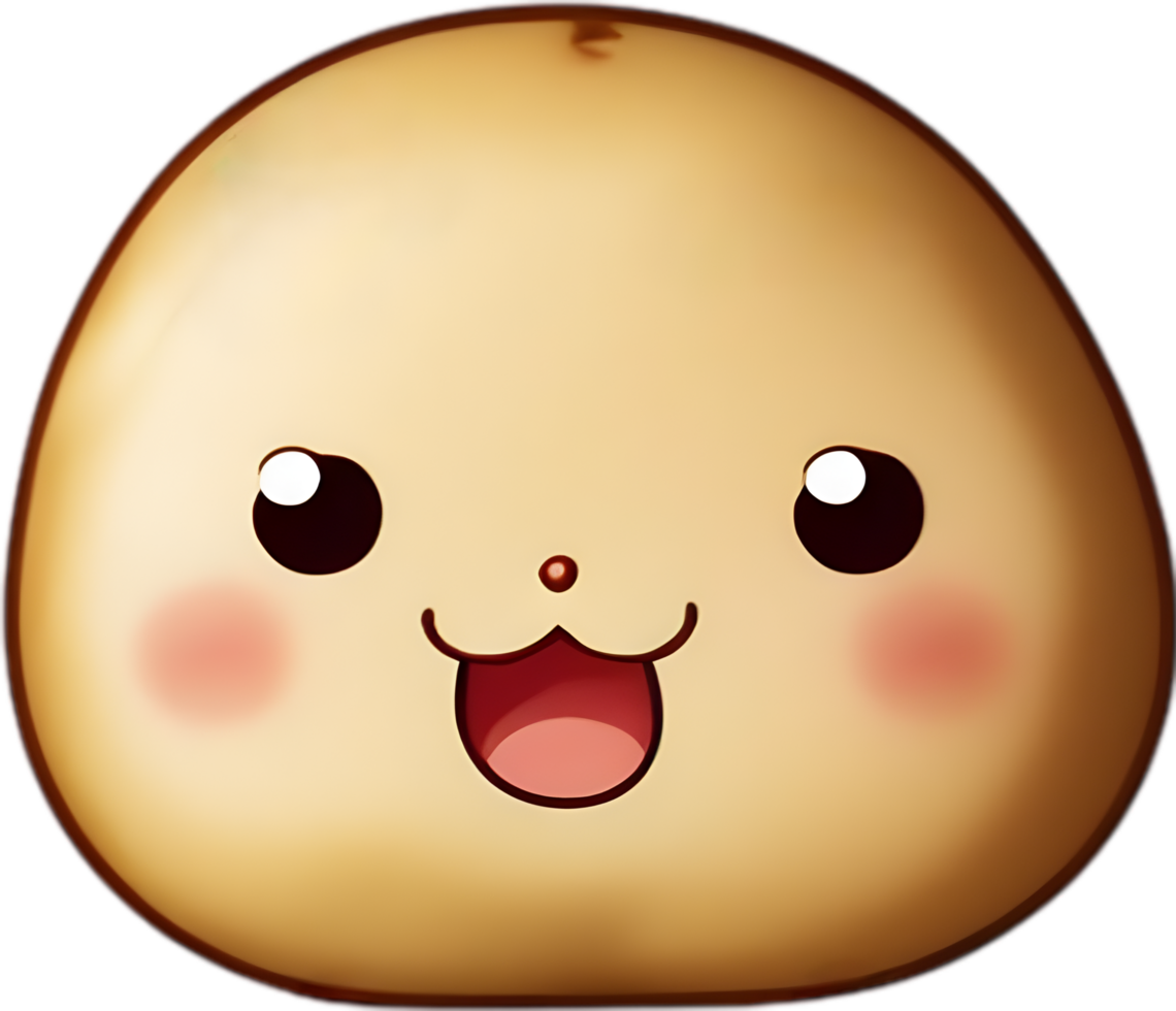 AI generated Cute Cartoon potato icon, Kawaii potato clipart. png