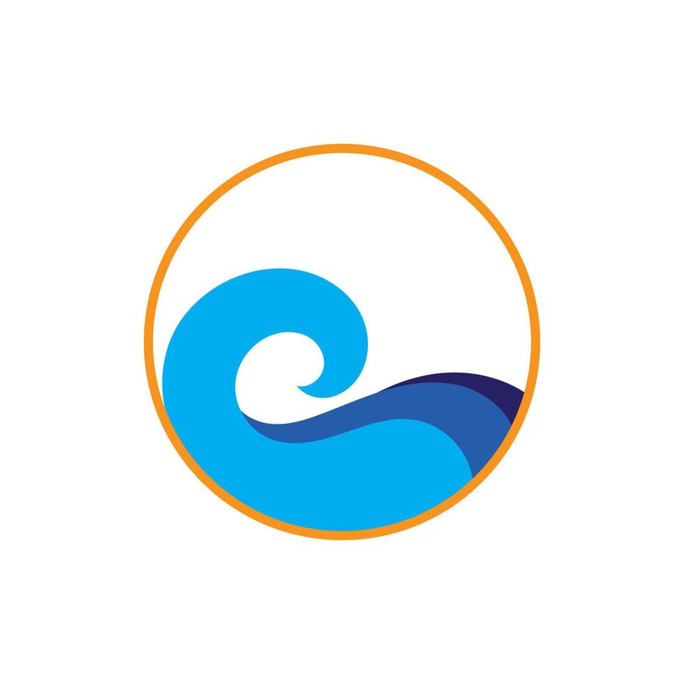 Wave logo. Graphic symbols of ocean or flowing sea water stylized for business identity vector. Illustration water wave logo for business emblem company vector