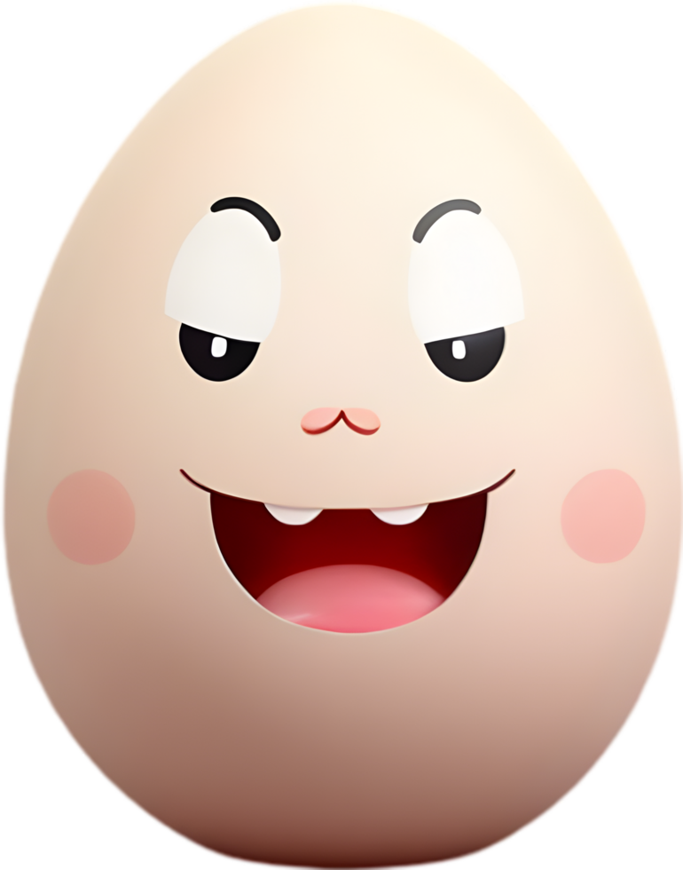 AI generated Cute Cartoon Kawaii egg icon png