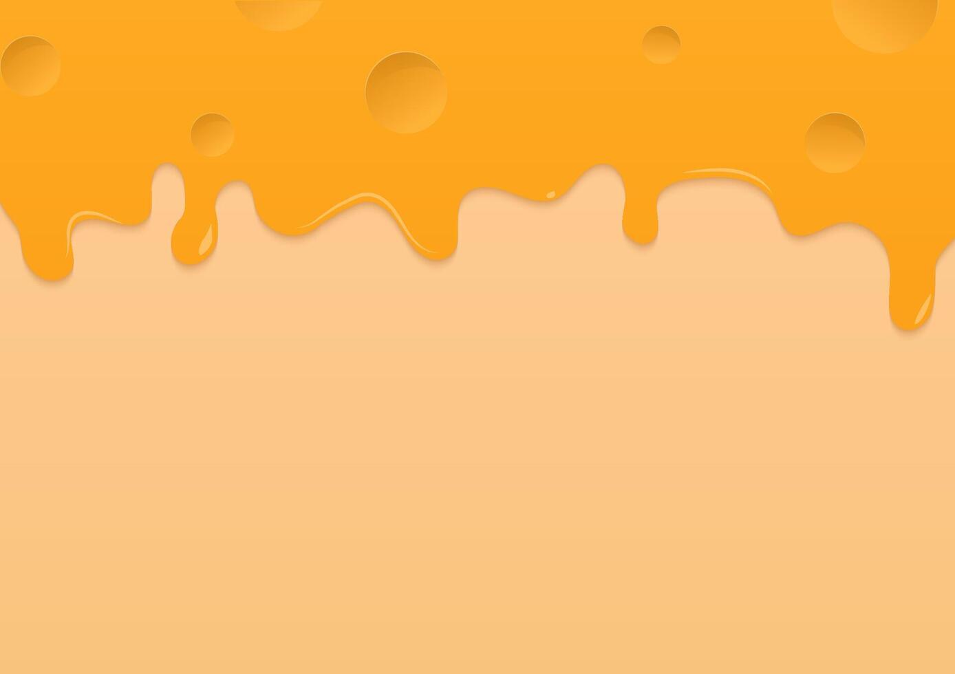 Dripping cheese on yellow background vector