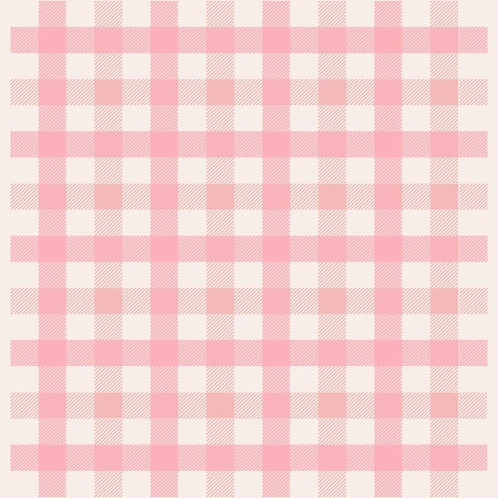 Pink and cream plaid pattern vector