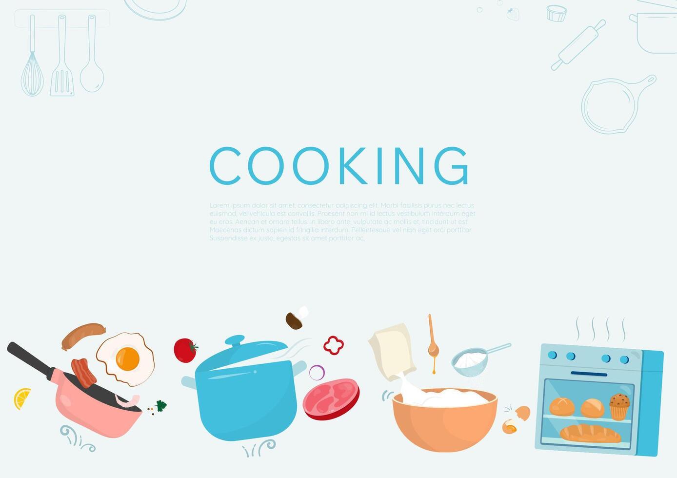 Cooking and baking background concept vector
