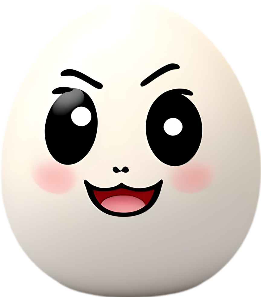 AI generated Cute Cartoon Kawaii egg icon png