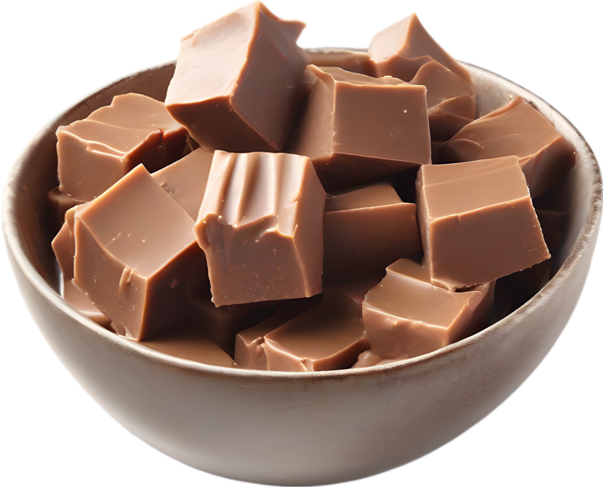 AI generated Fudge, Close-up of delicious-looking Fudge. png