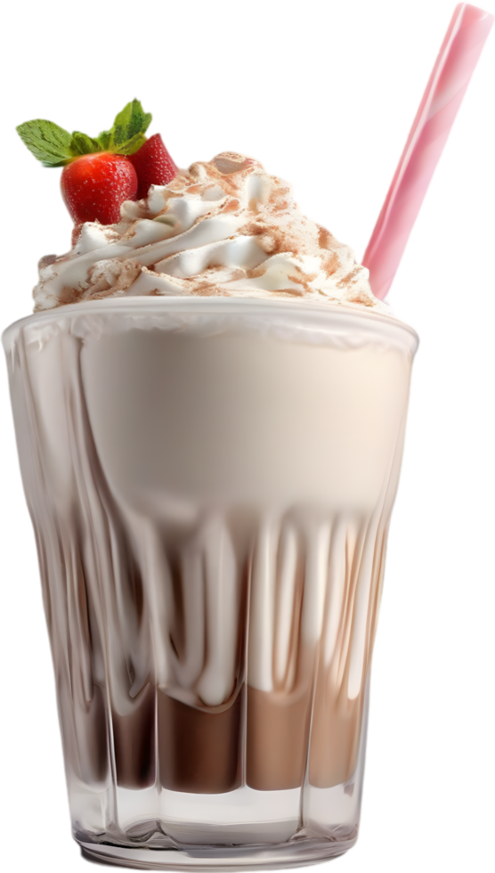 AI generated Milkshakes, Close-up of delicious-looking Milkshakes. png