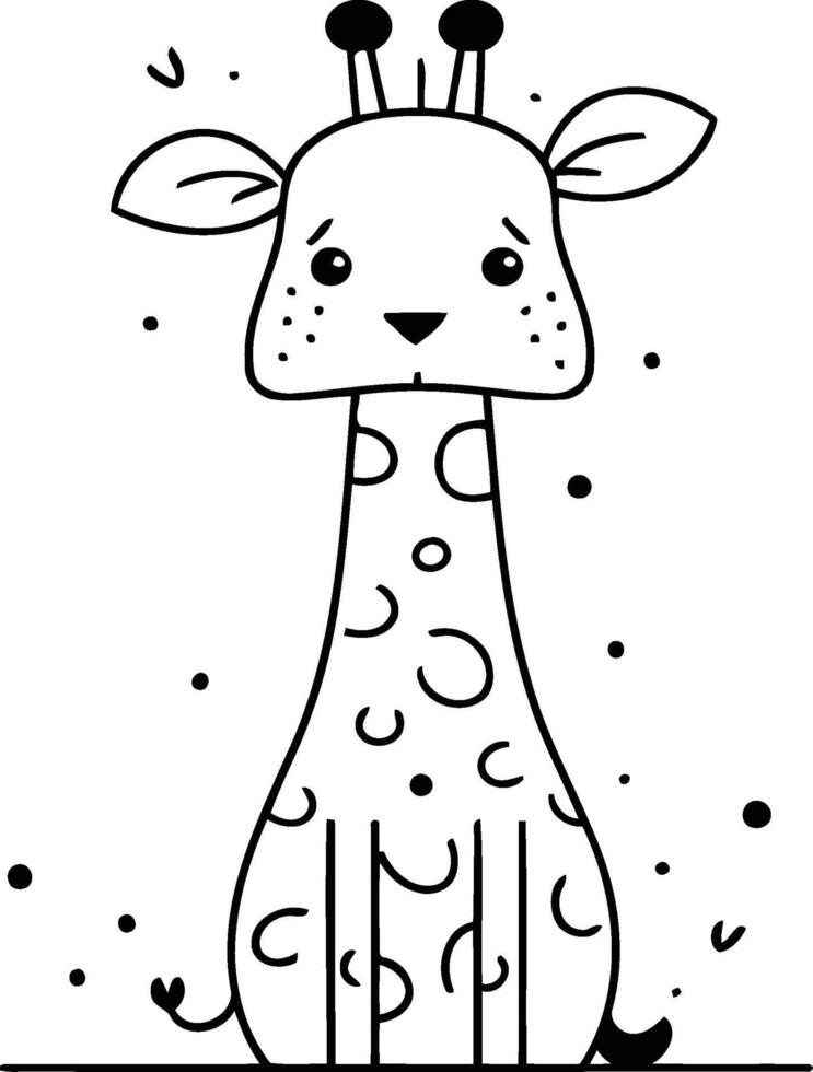 Cute cartoon giraffe. Vector illustration isolated on white background.