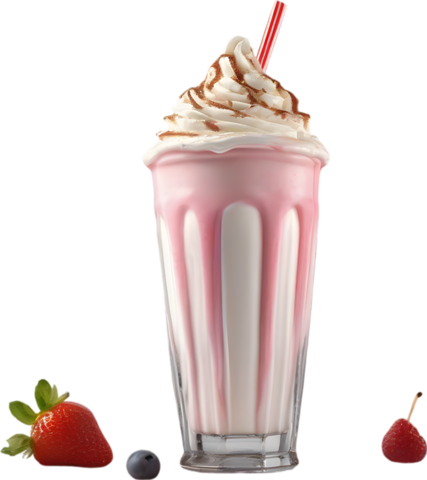 AI generated Milkshakes, Close-up of delicious-looking Milkshakes. png