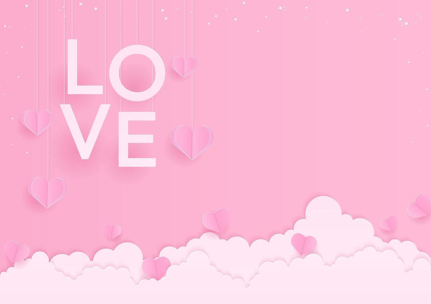 Love background with heart and cloud vector
