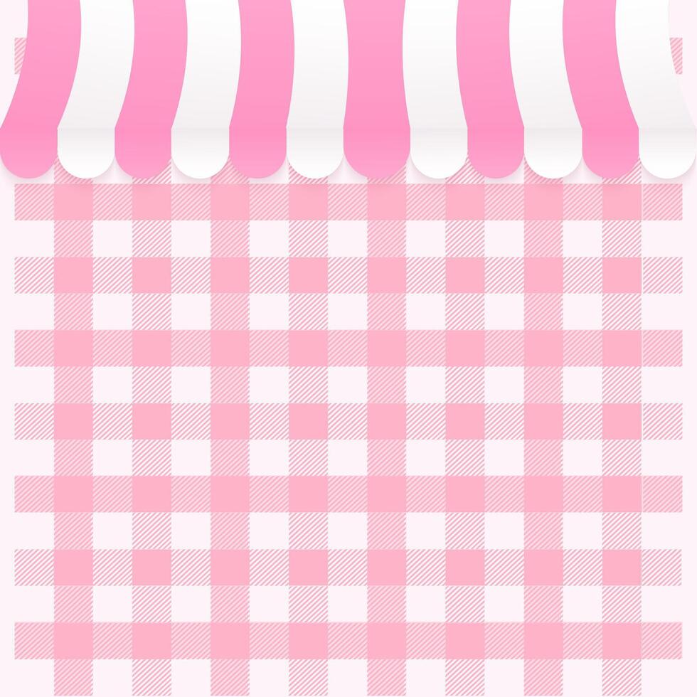 Bakery shop with pastel plaid pattern vector