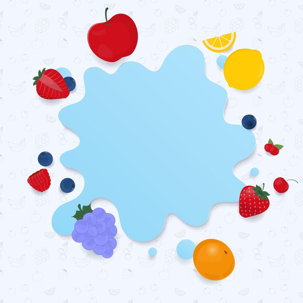 Fruit banner with water splash vector