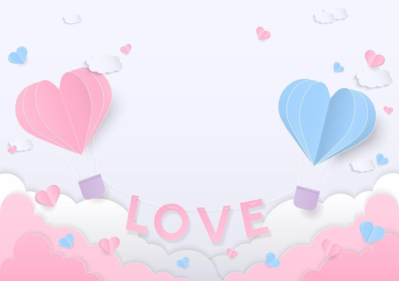 Love and heart balloon background vector