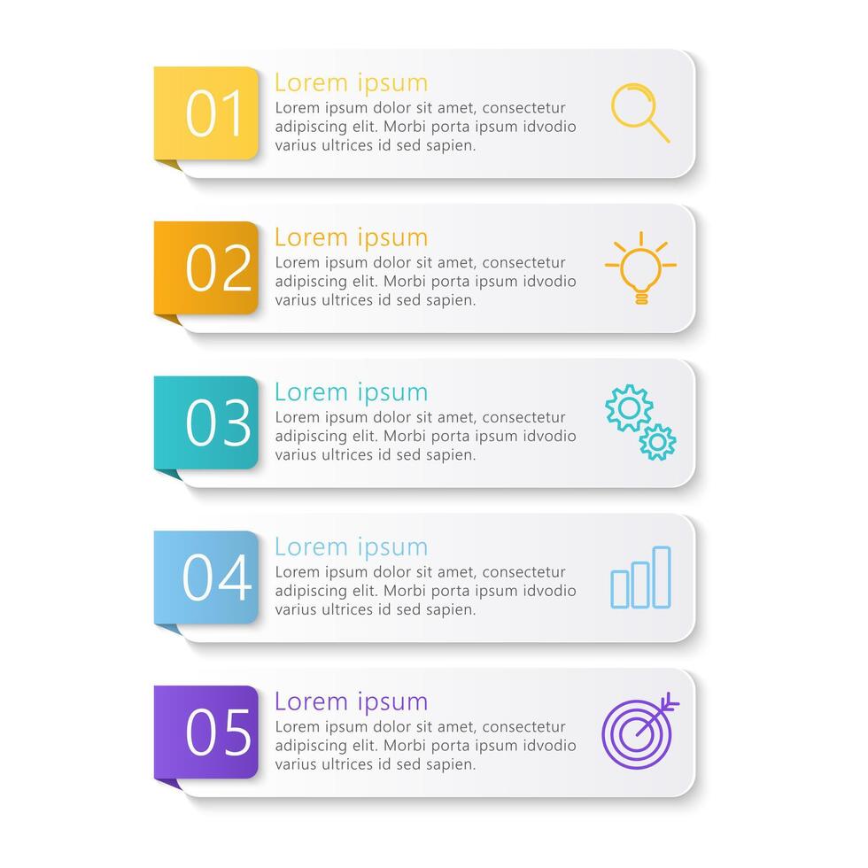 five options infographic template vector