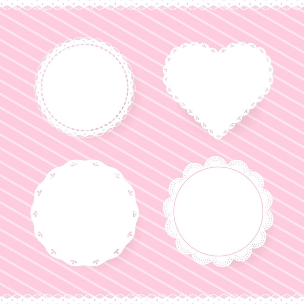 White placemat on striped background vector