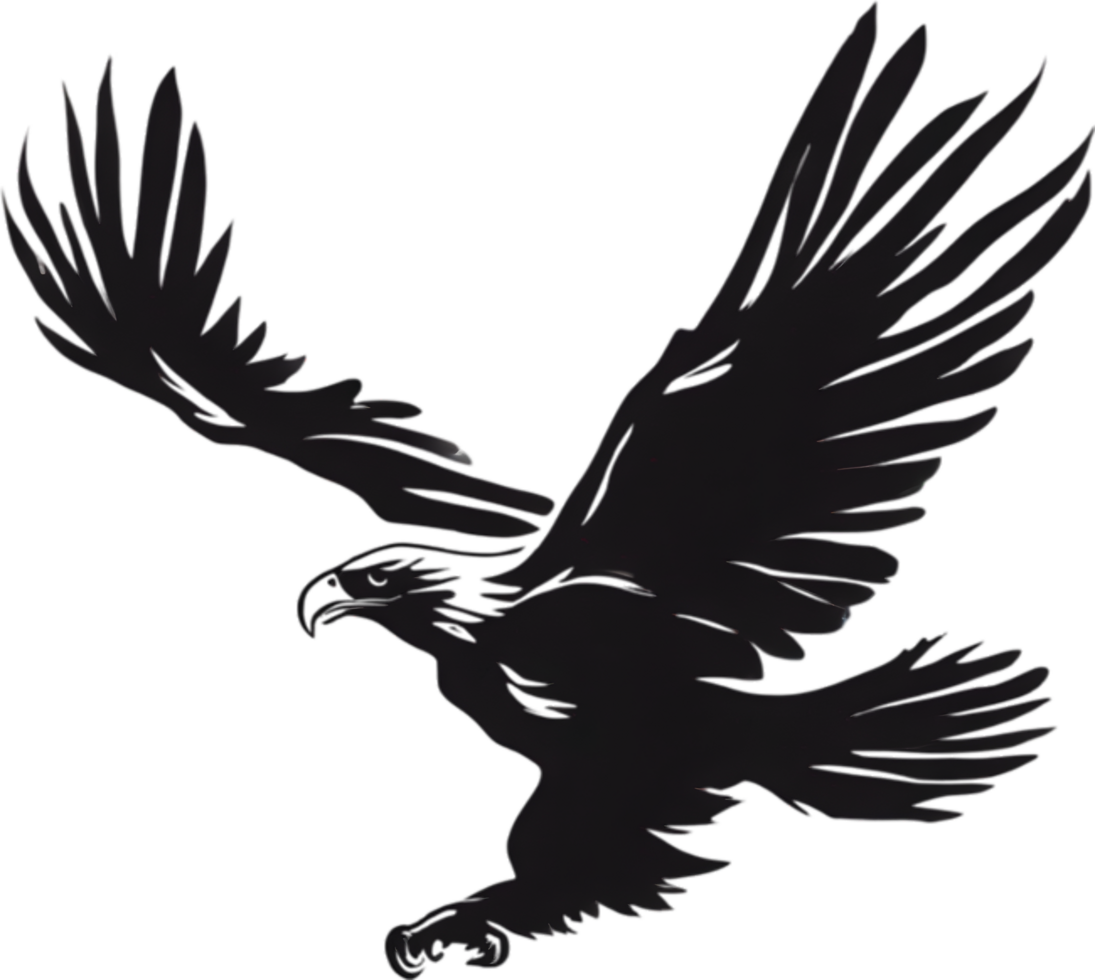 AI generated Japanese-style painting with brush strokes of Eagle birds. png