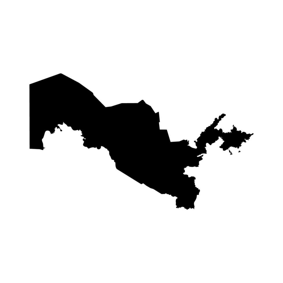 vector aislado simplificado ilustración icono con negro silueta de Uzbekistán mapa. blanco antecedentes