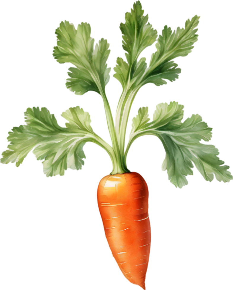 AI generated Watercolor painting of Carrot plant. png