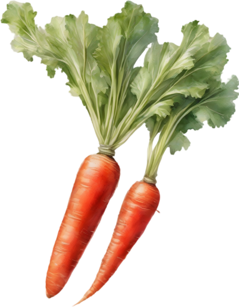 AI generated Watercolor painting of Carrot plant. png