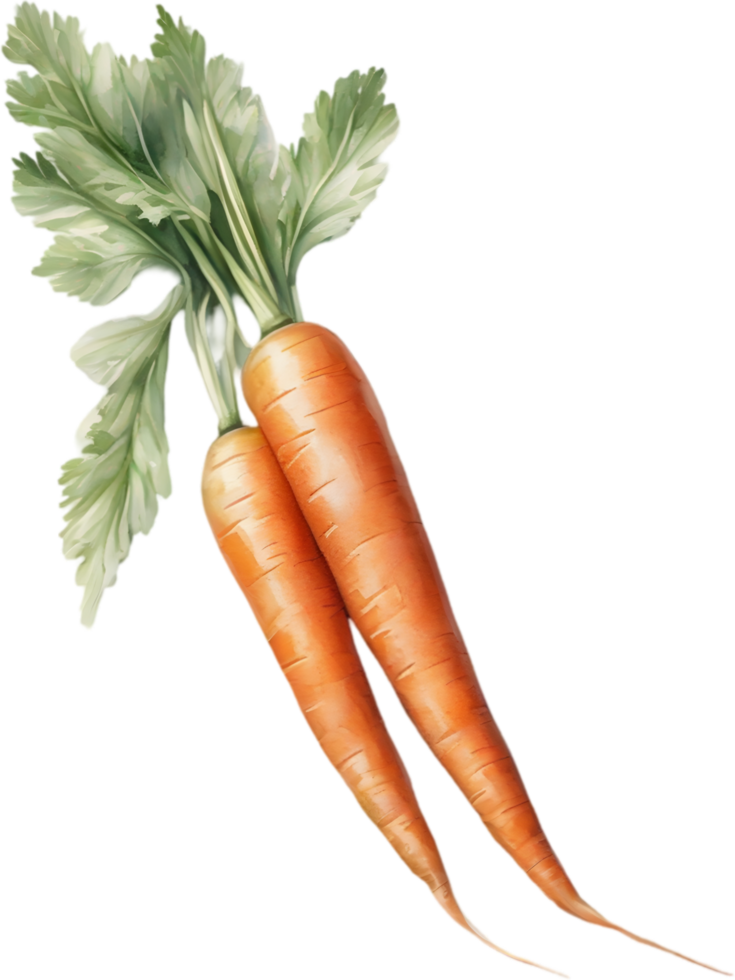 AI generated Watercolor painting of Carrot plant. png