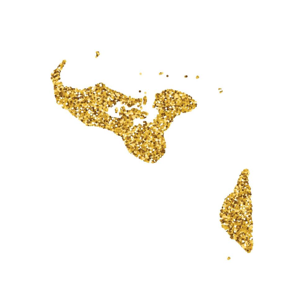 Vector isolated illustration with simplified Tonga map. Decorated by shiny gold glitter texture. New Year and Christmas holidays decoration for greeting card.