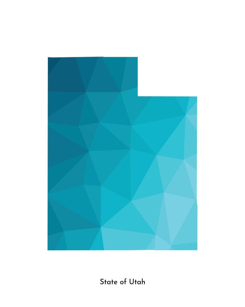 vector aislado ilustración icono con simplificado azul mapa silueta de estado de Utah, EE.UU. poligonal geométrico estilo. blanco antecedentes.
