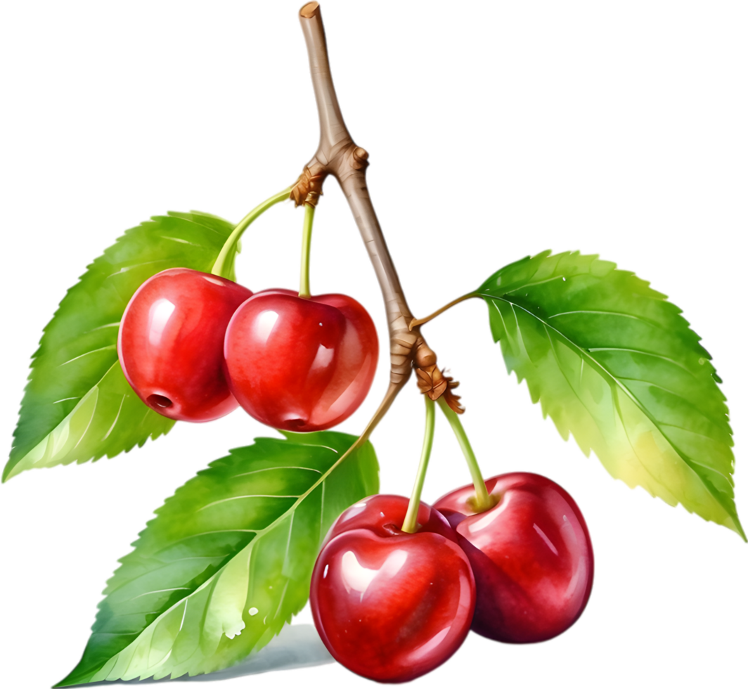 AI generated Close-up painting of cherry berry. png