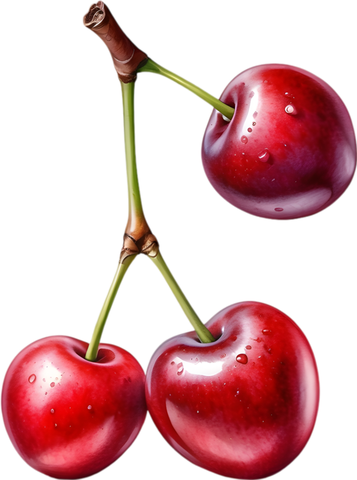 AI generated Close-up painting of cherry berry. png