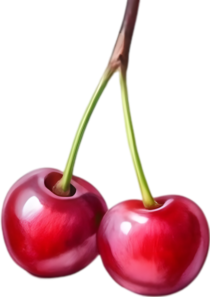 AI generated Close-up painting of cherry berry. png