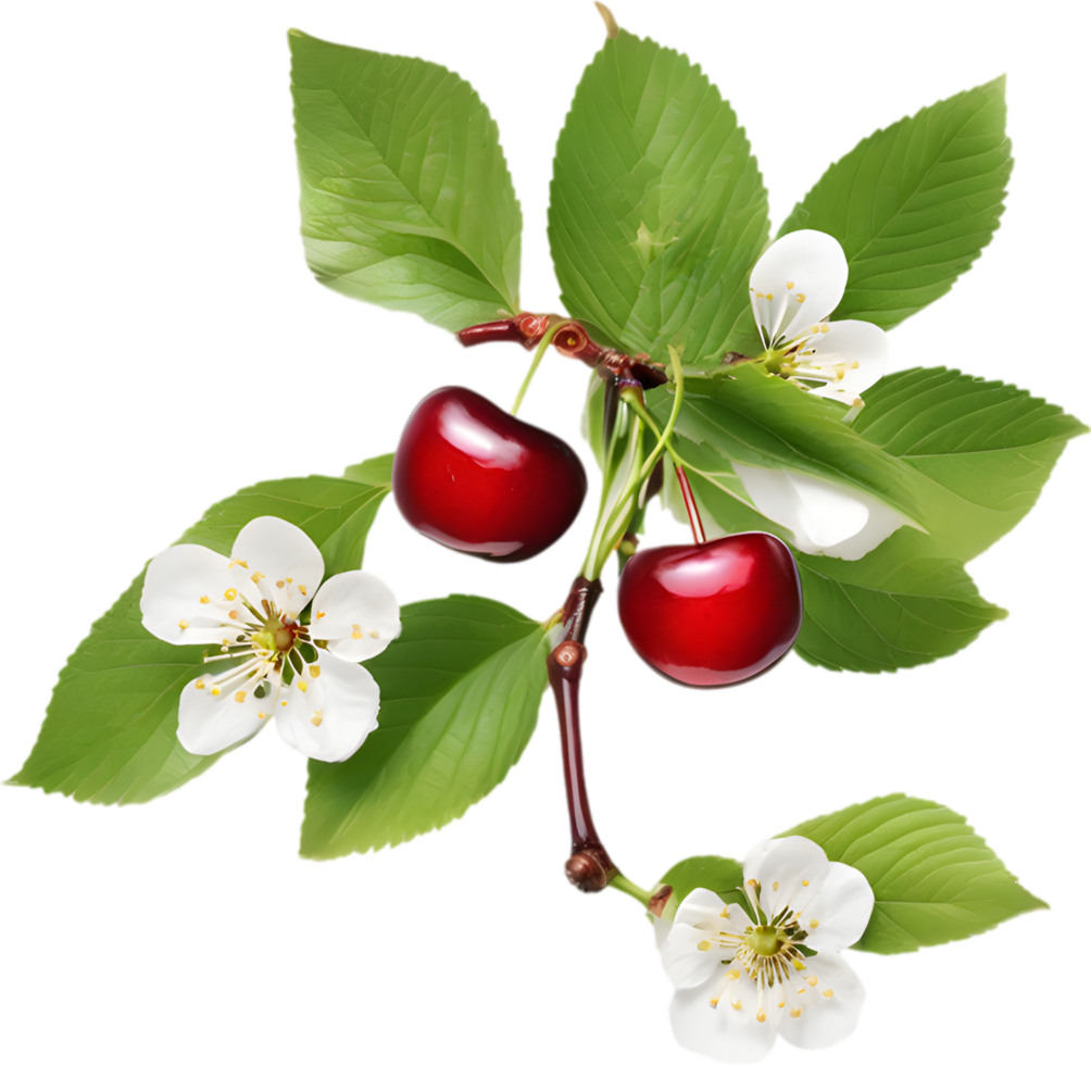 AI generated Close-up painting of cherry berry. png