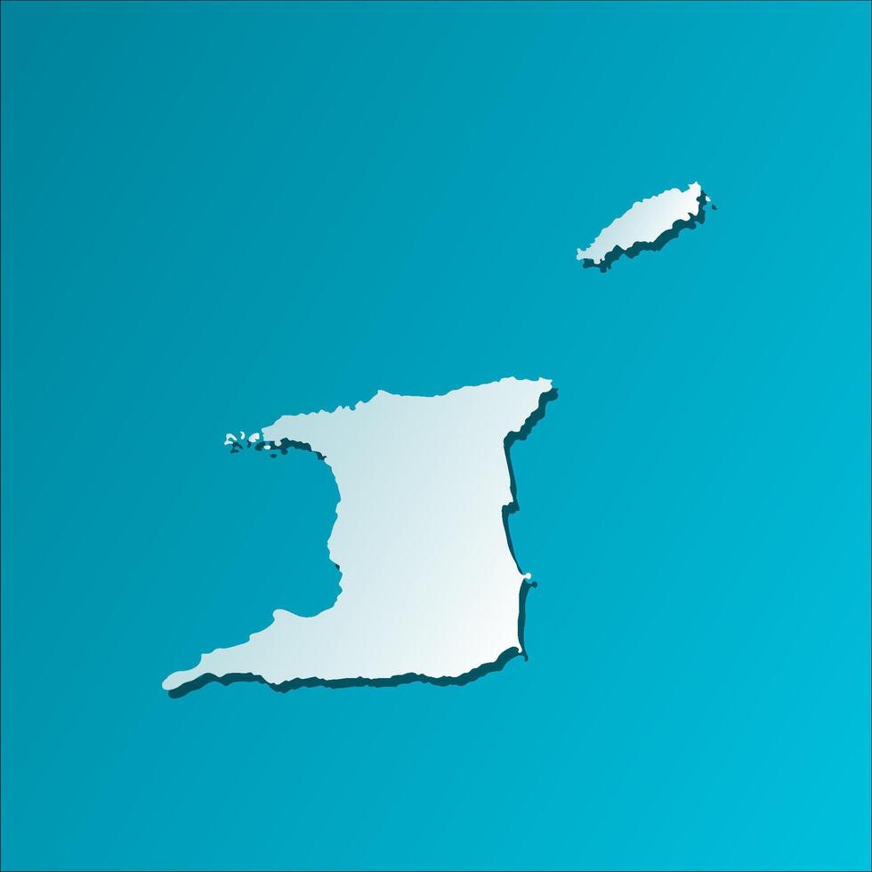 Vector isolated simplified illustration icon with blue silhouette of Trinidad and Tobago map. Dark blue background