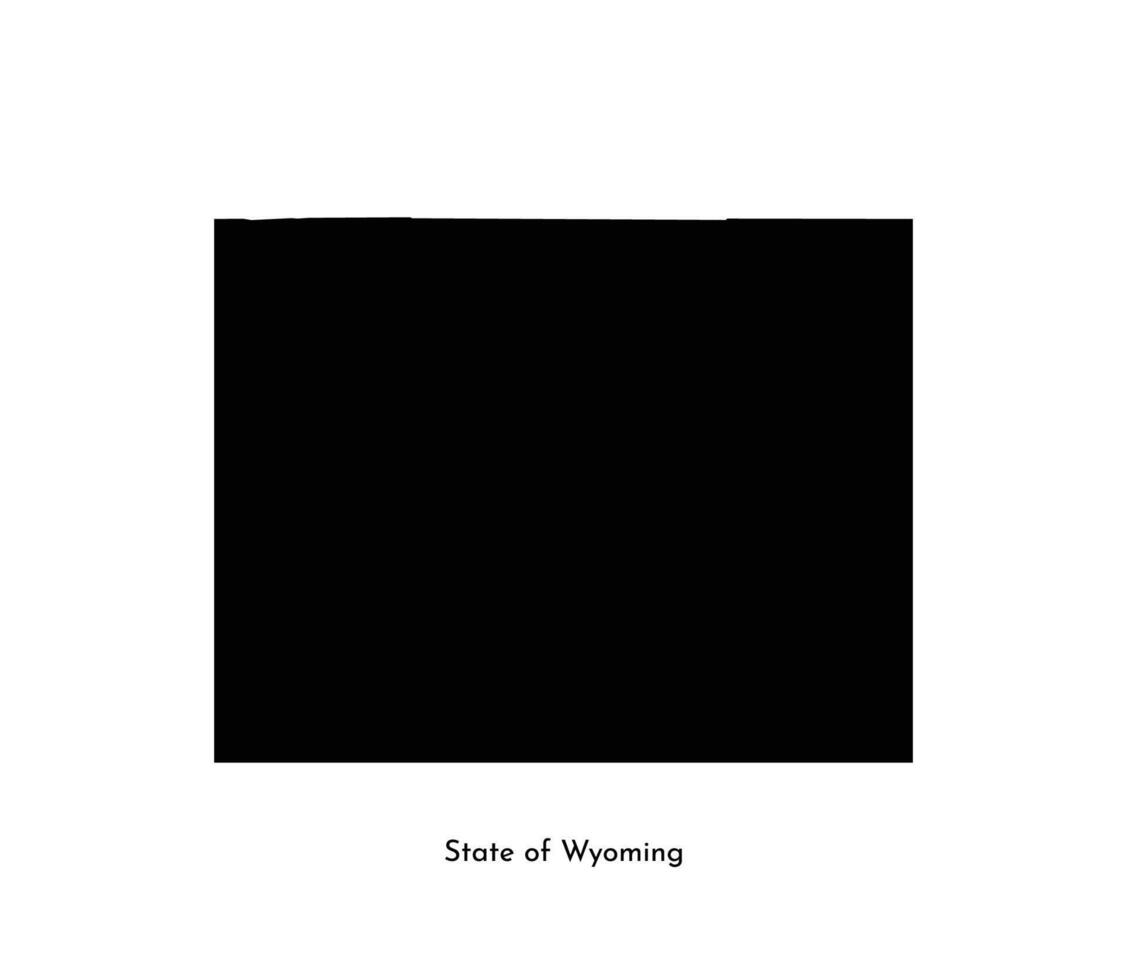 Vector isolated simplified illustration icon with black map silhouette of State of Wyoming, USA. White background