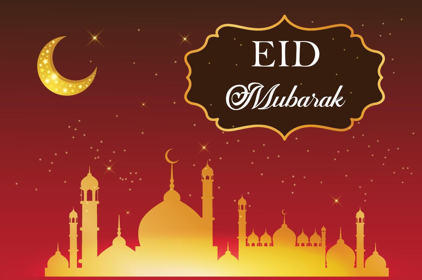 eid Mubarak tarjeta diseño vector