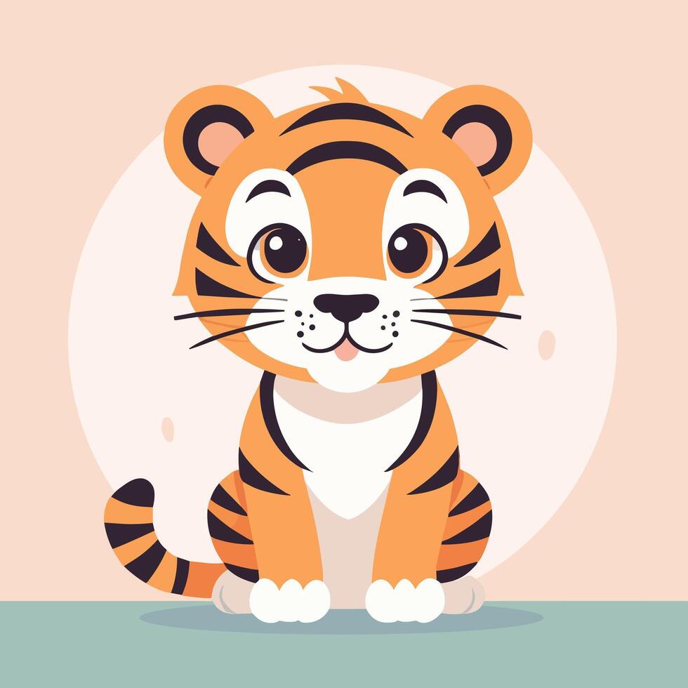 Tiger cartoon illustration clip art vector design