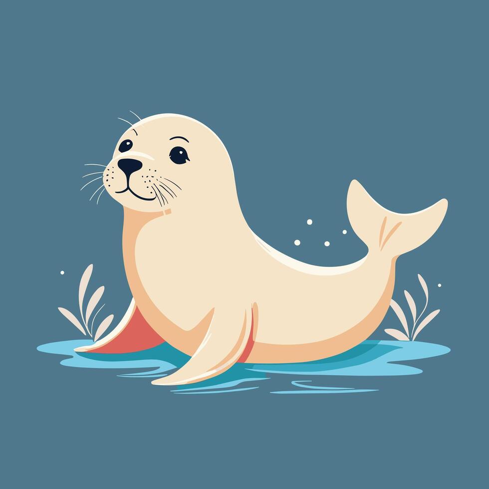 Cartoon seal cute vector illustration