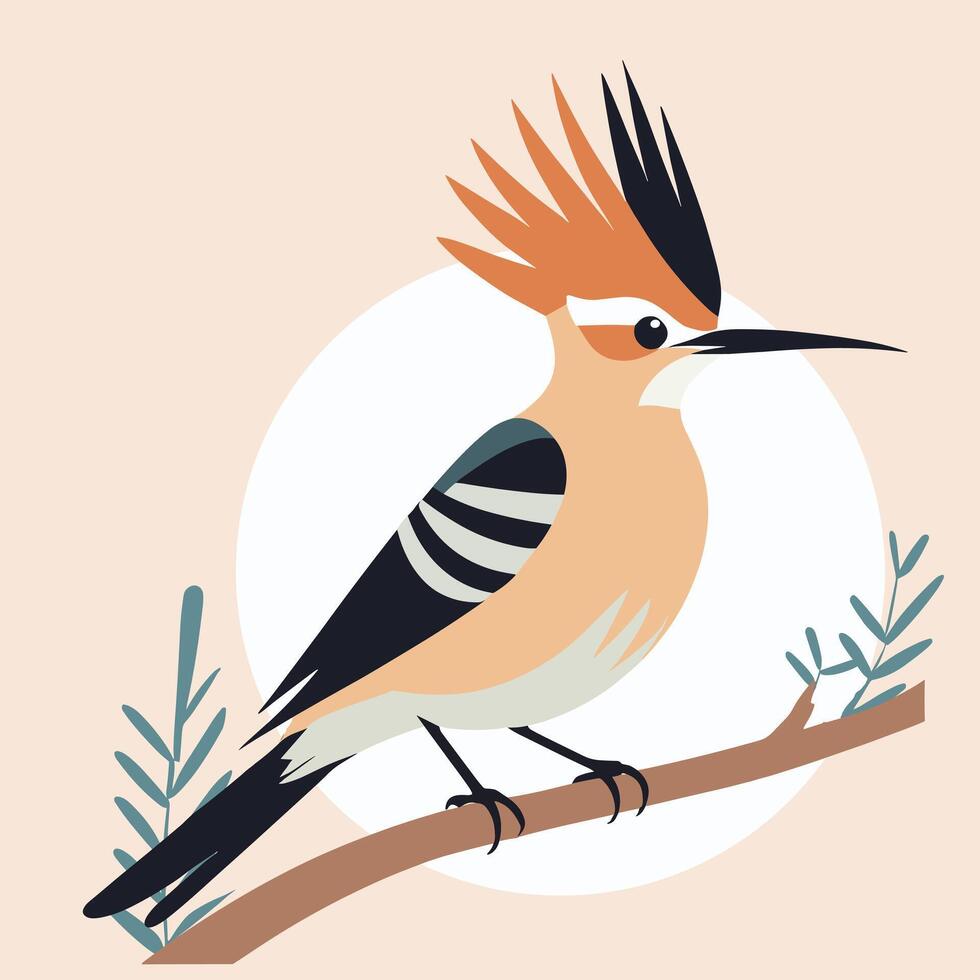 Hoopoe cartoon illustration clip art vector design