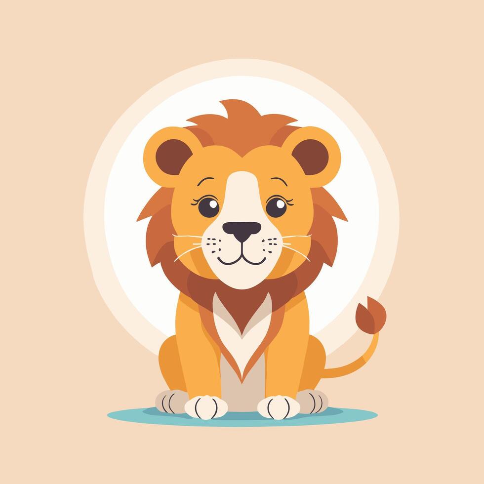 Lion cartoon illustration clip art vector design