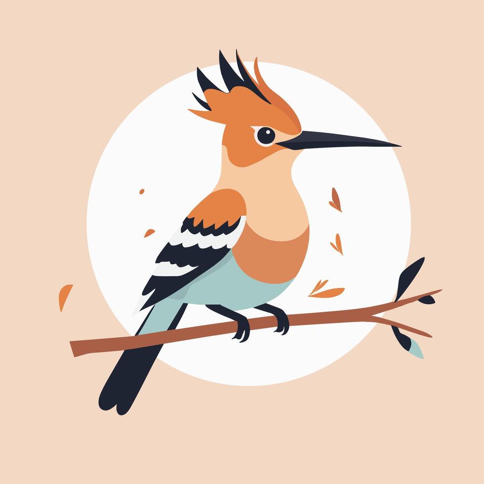 Hoopoe cartoon illustration clip art vector design