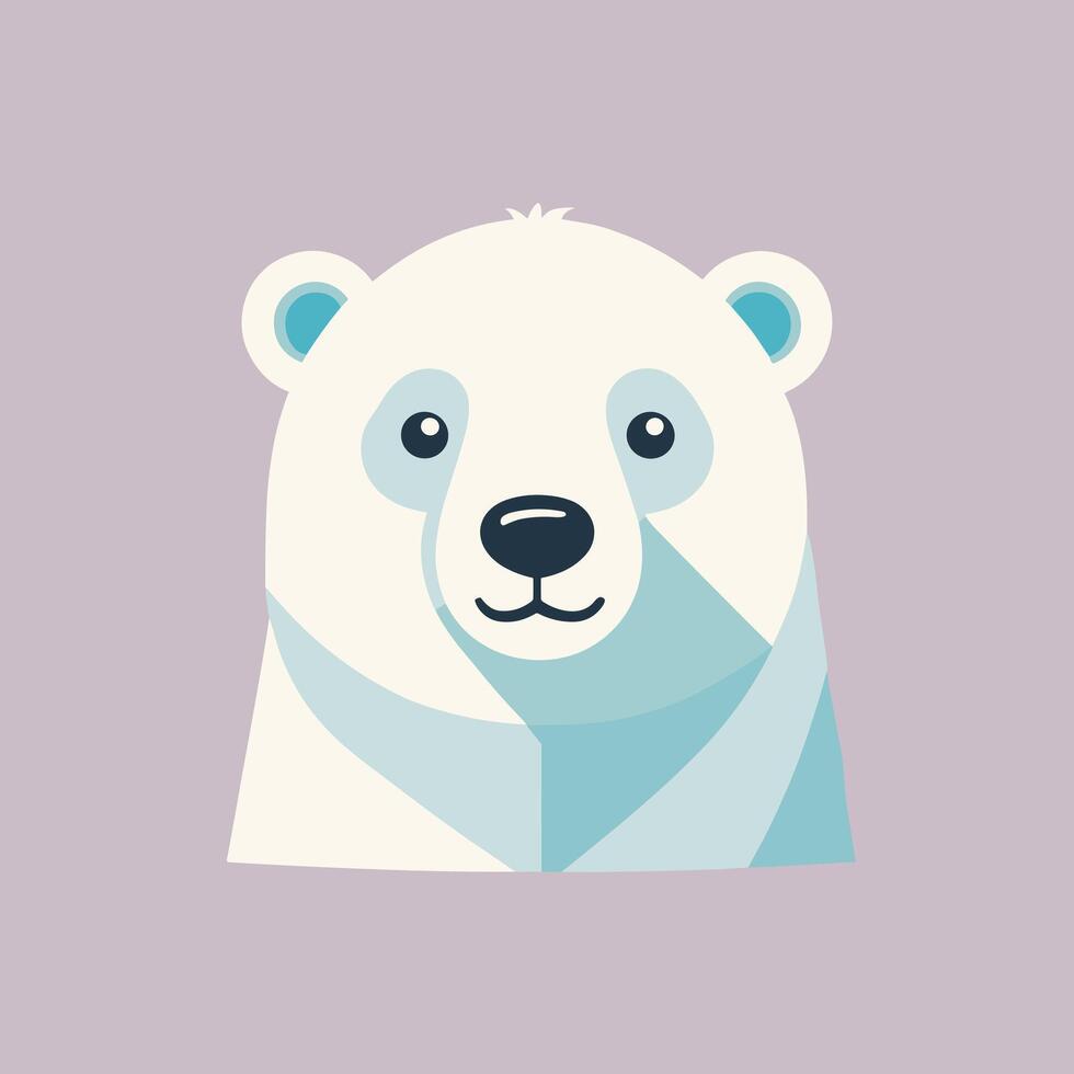 Polar bear cartoon illustration clip art vector design