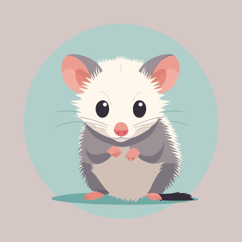 Opossum cartoon illustration clip art vector design