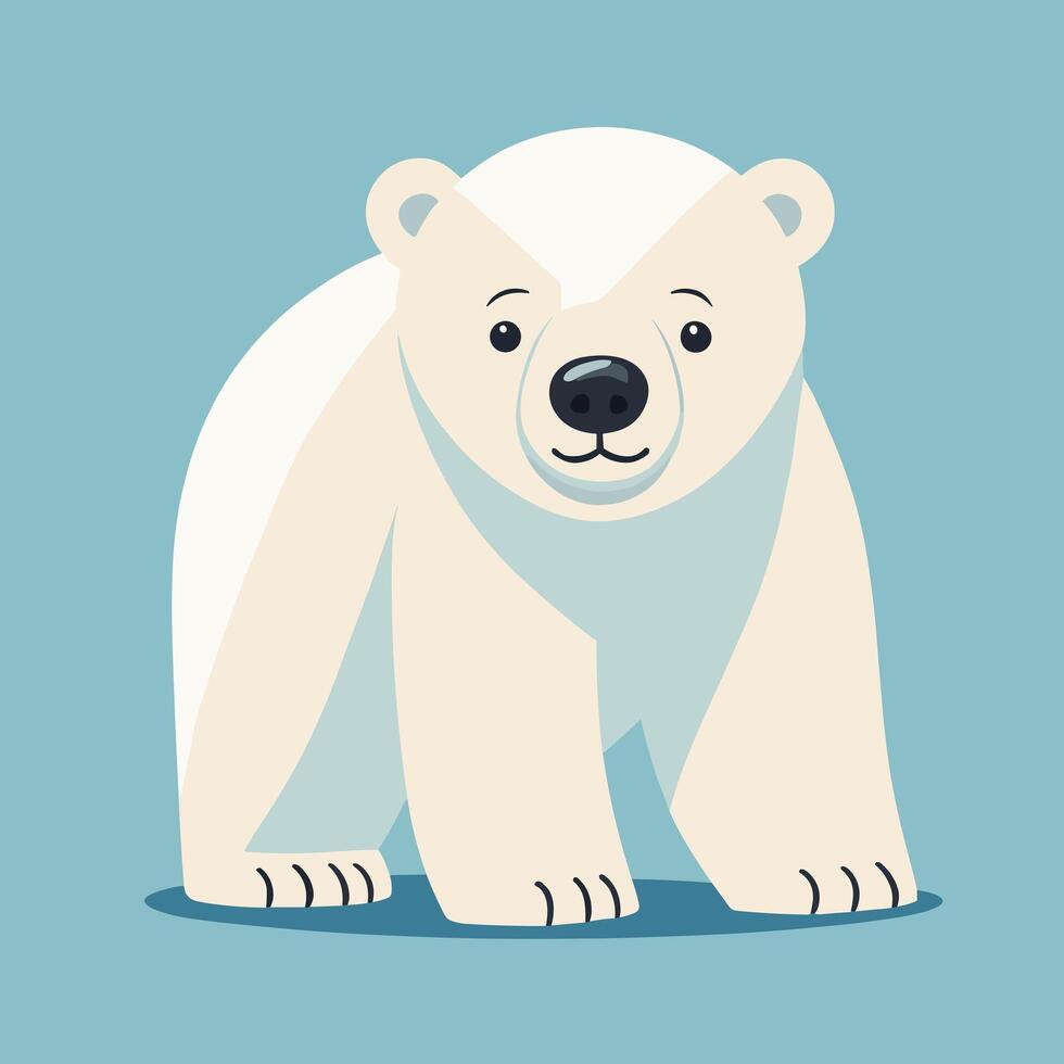 Polar bear cartoon illustration clip art vector design