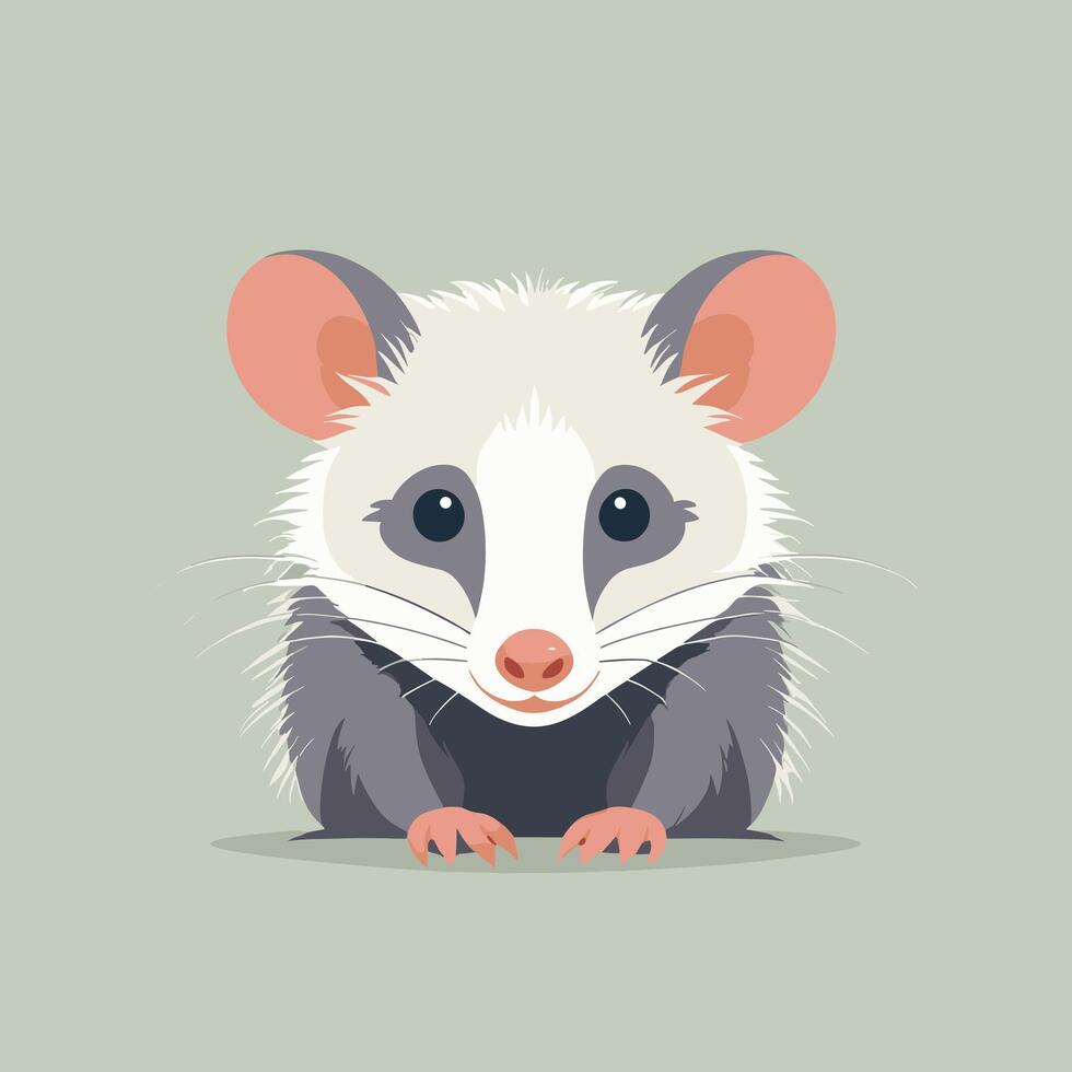 Opossum cartoon illustration clip art vector design