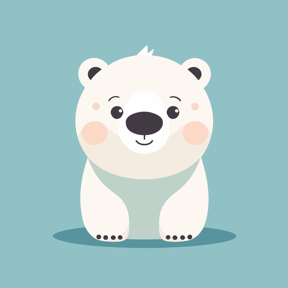 Polar bear cartoon illustration clip art vector design