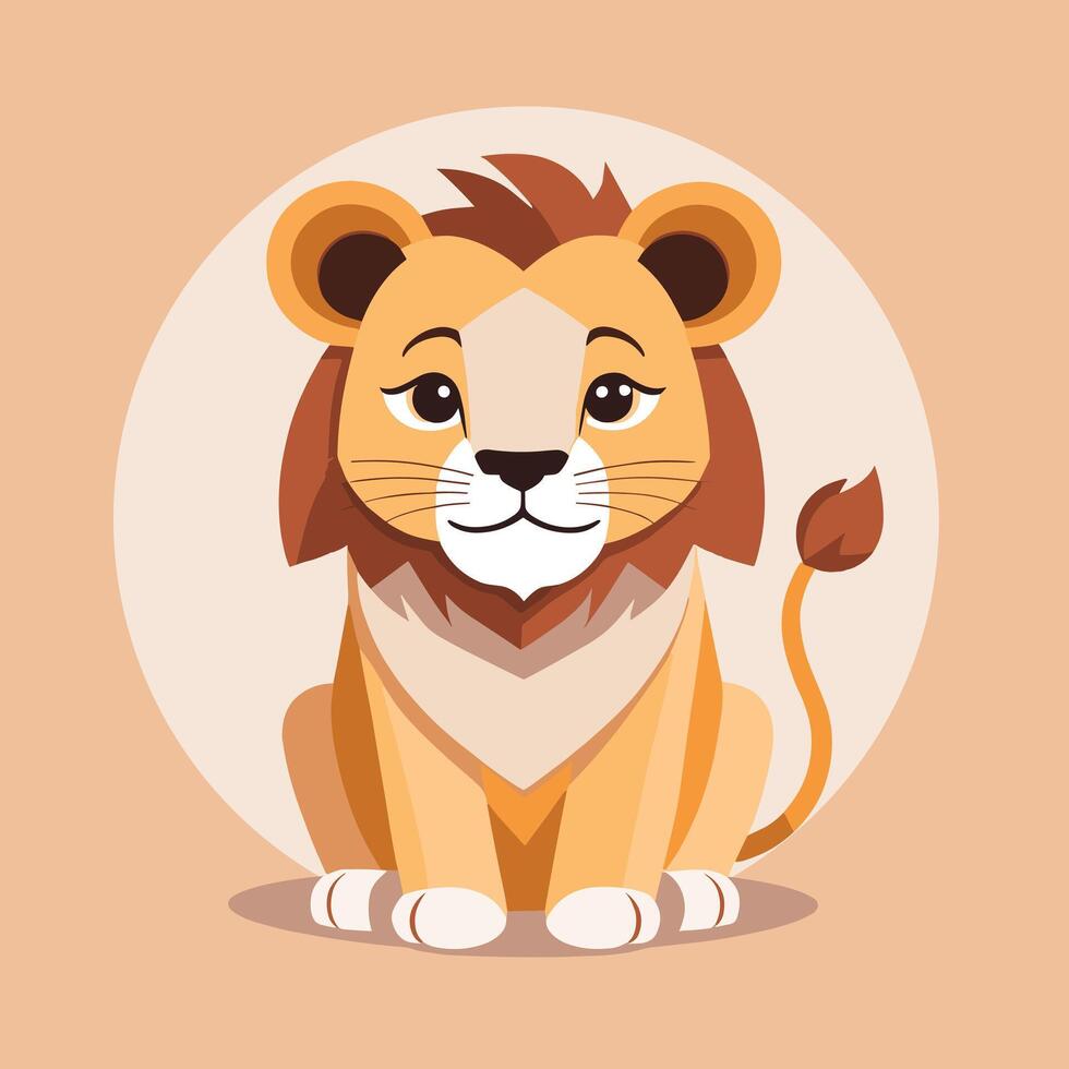 Lion cartoon illustration clip art vector design