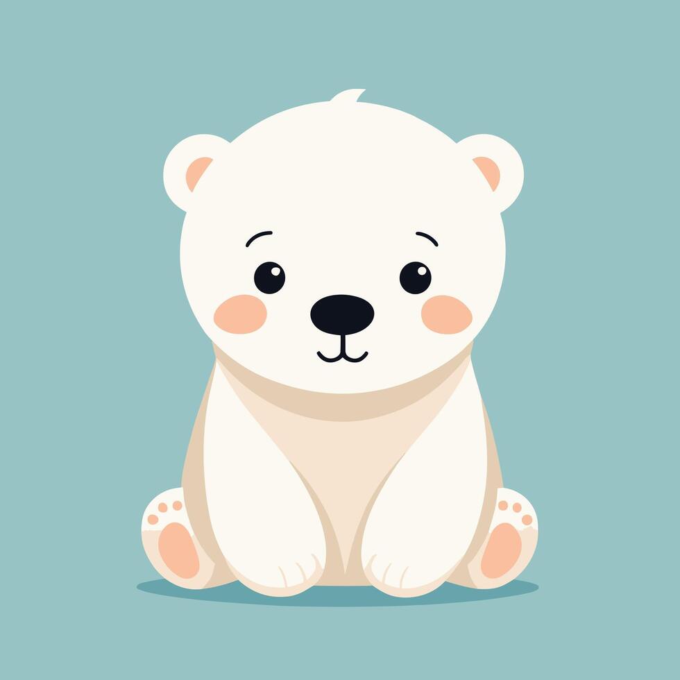Polar bear cartoon illustration clip art vector design
