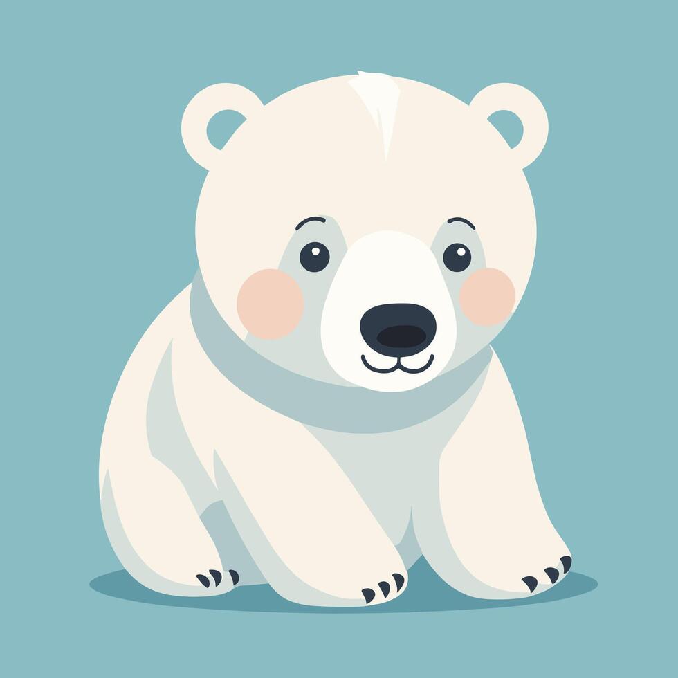 Polar bear cartoon illustration clip art vector design