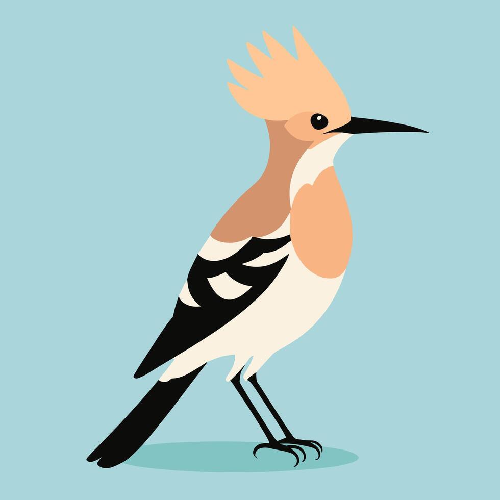 Hoopoe cartoon illustration clip art vector design